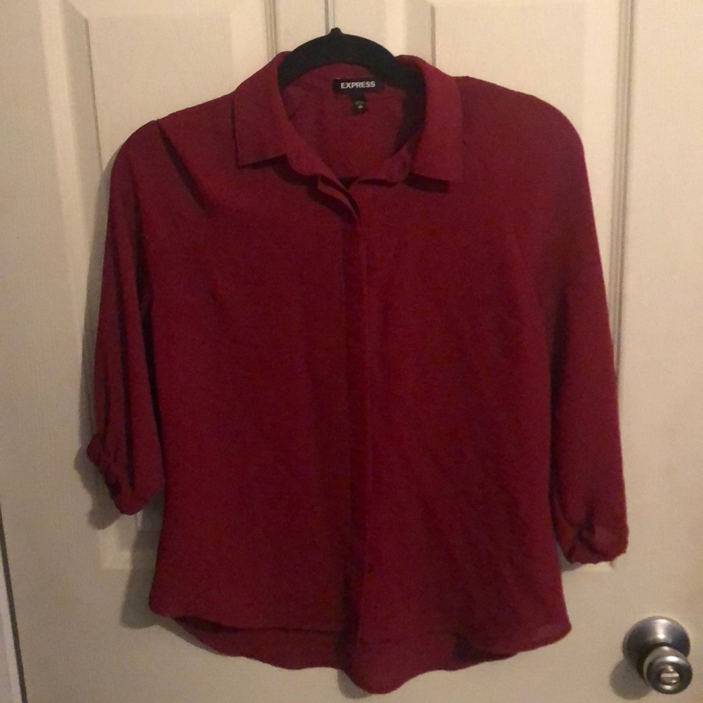 Red Button up Blouse